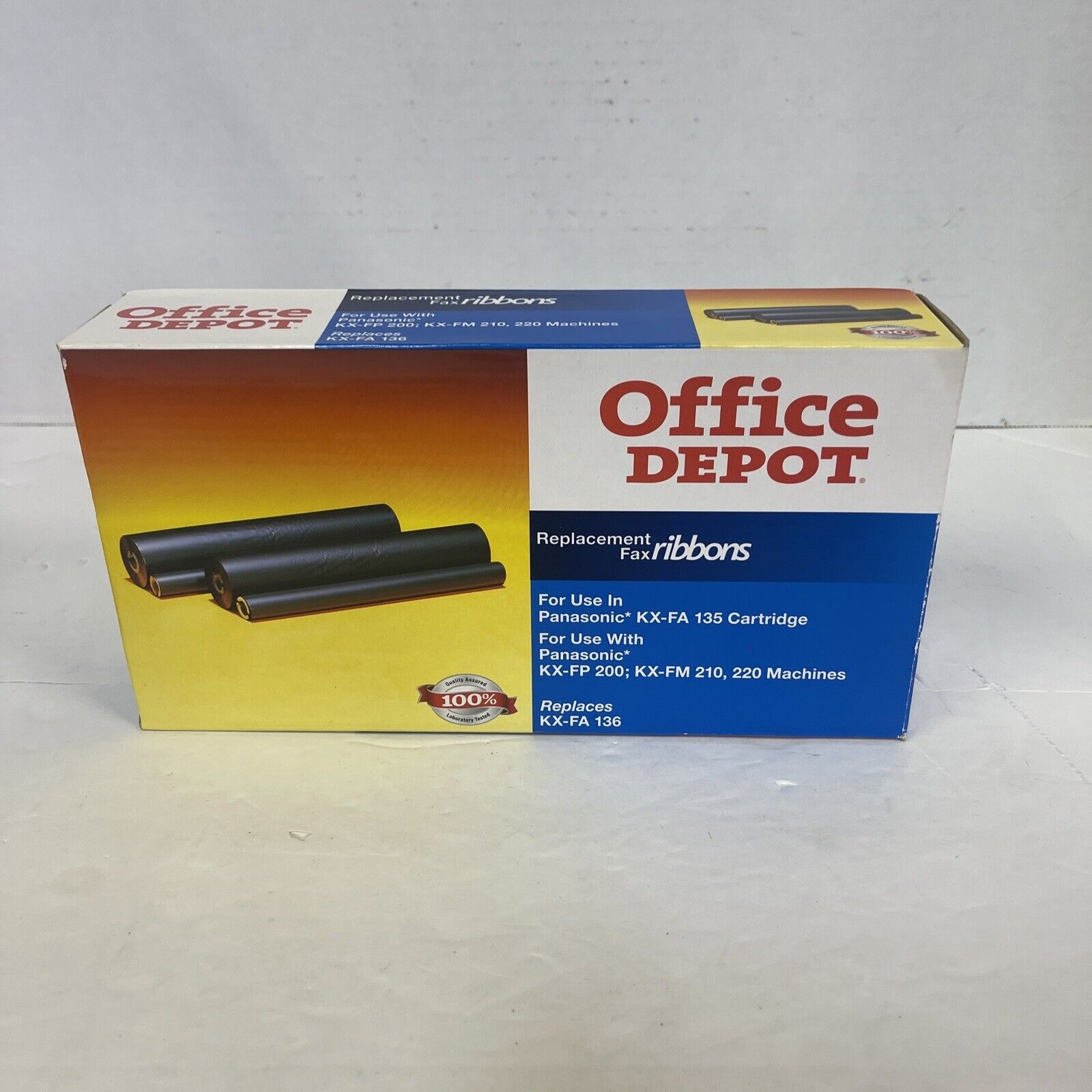 NEW Office Depot ONE  Kx-Fa 136 Black Replacement Fax Ribbon Sealed