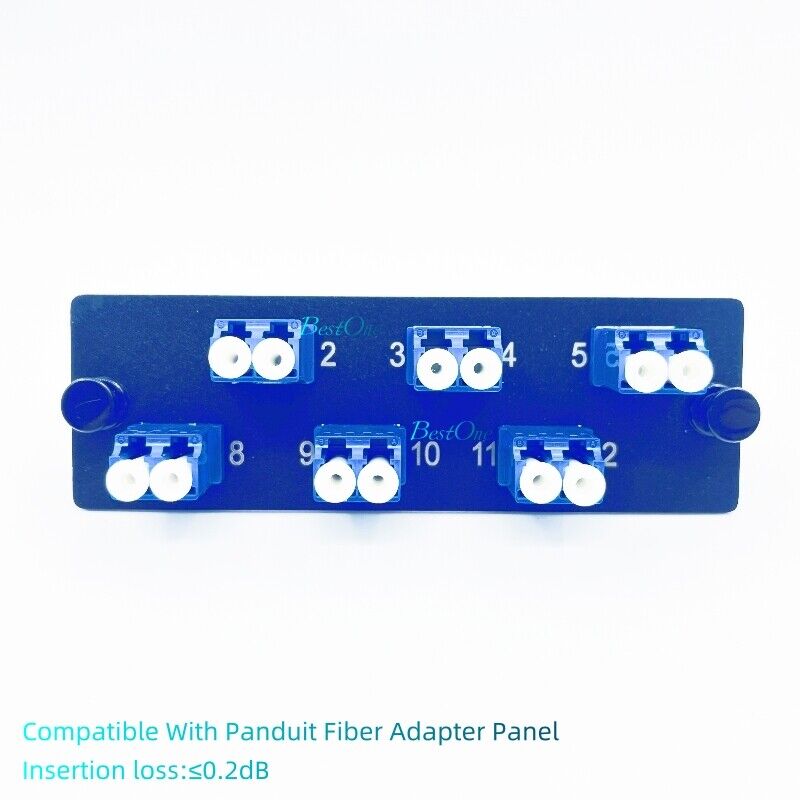Fiber Adapter Panel With 6*LC Duplex OS2 12Fibers Compatible Panduit FAP6WBUDLCZ
