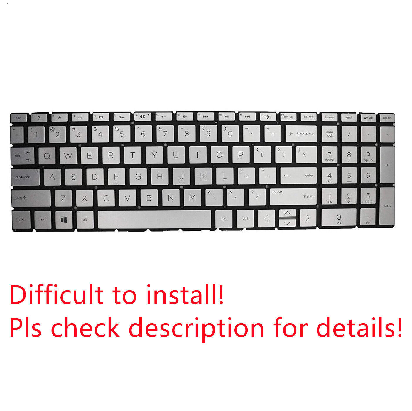 Original US Silver Backlit Keyboard for HP Envy 17m bw0013dx Backlight