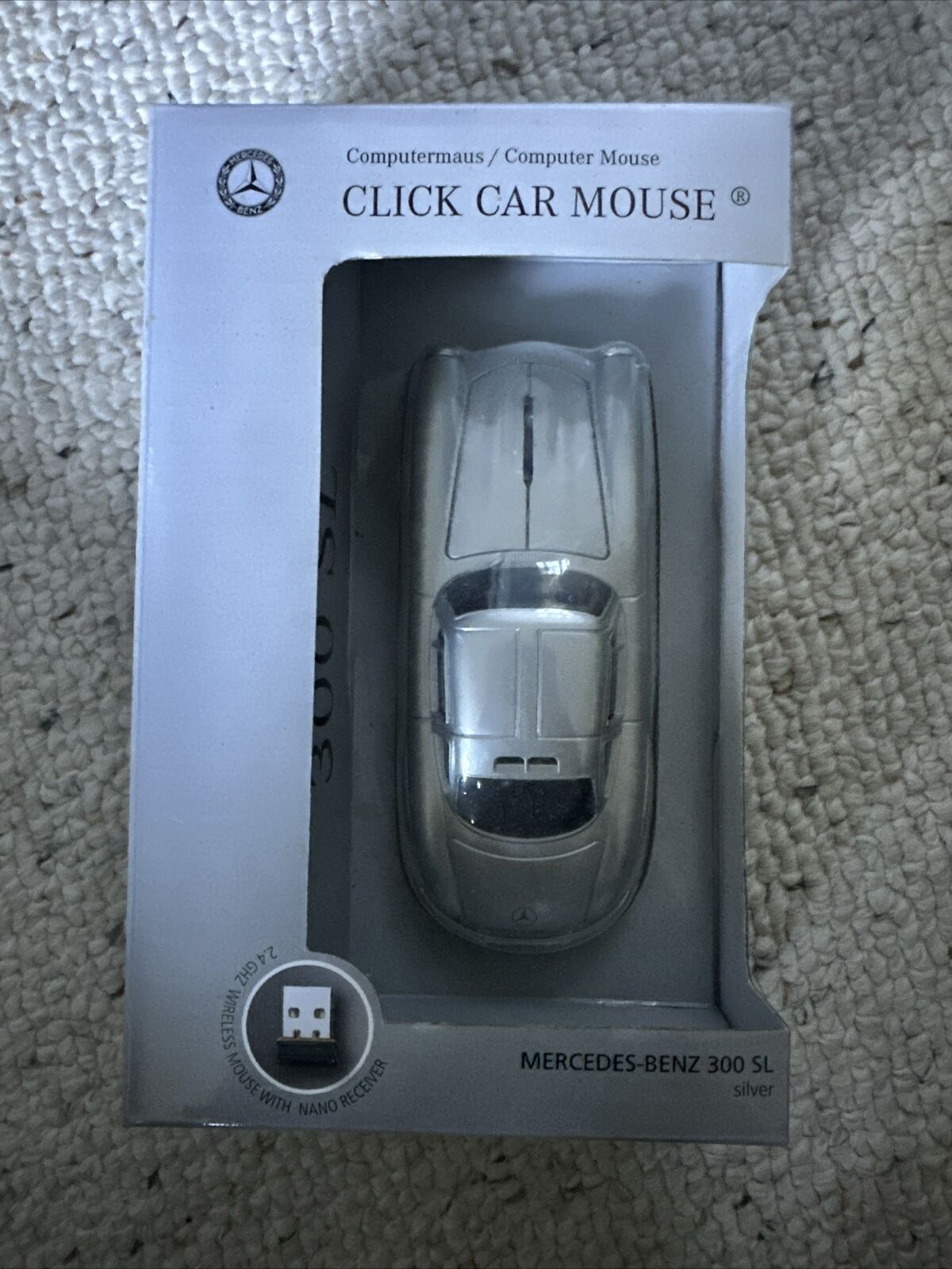 Mercedes Benz 300SL Silver Click Car Mouse / Wireless Mouse CLICK CAR PRODUCTS