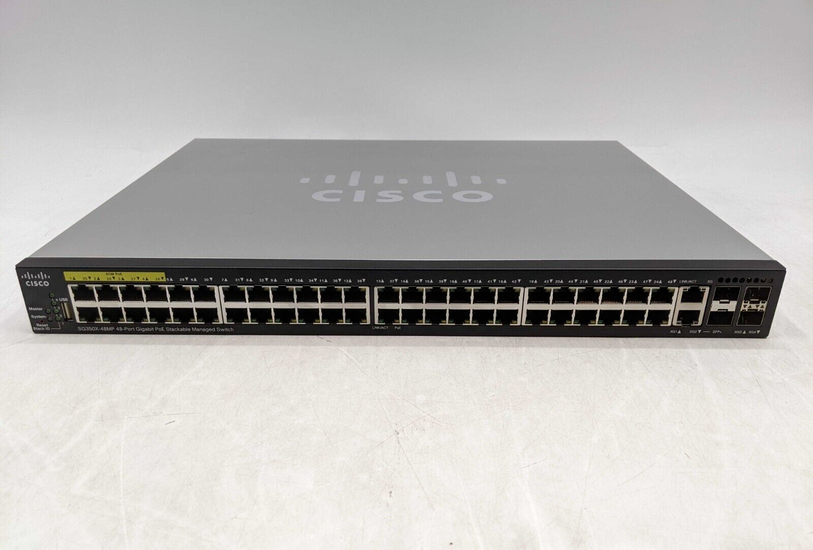 Cisco SG350X-48MP-K9 48 port Gigabit PoE+ Stackable Network Switch