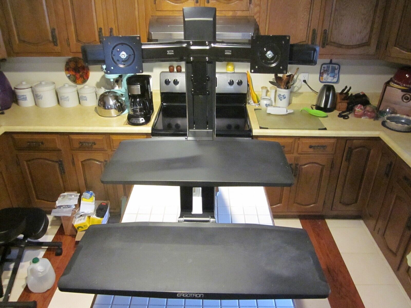 Ergotron 24-392-026 WorkFit-A Dual Sit-Stand Workstation. Used.