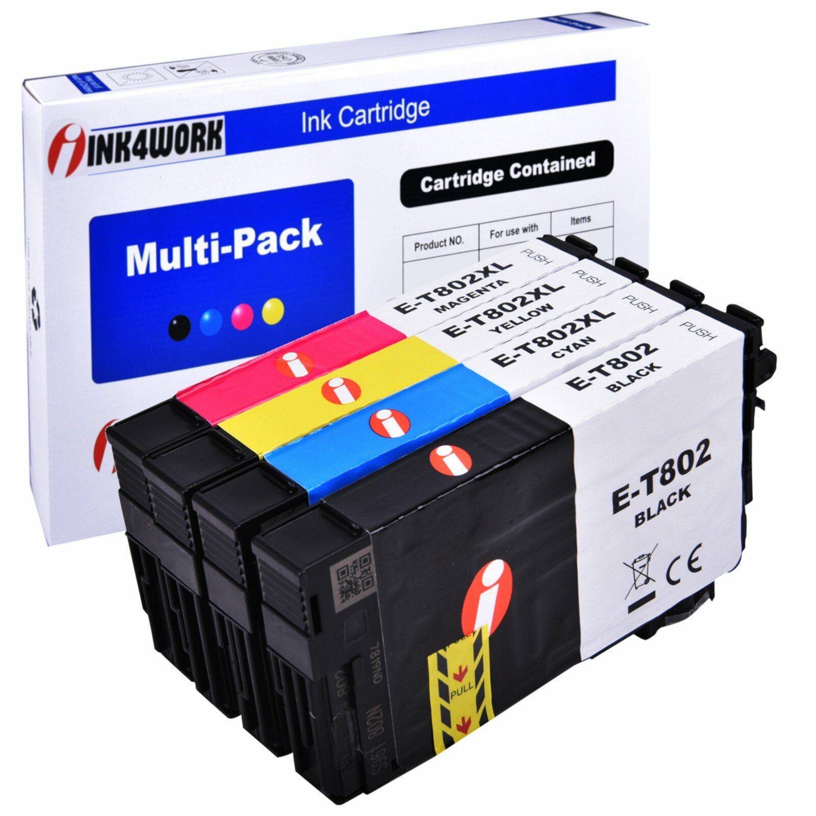 802 BK 802XL Color Ink Cartridges For Epson WorkForce WF-4720 WF-4730 WF-4734