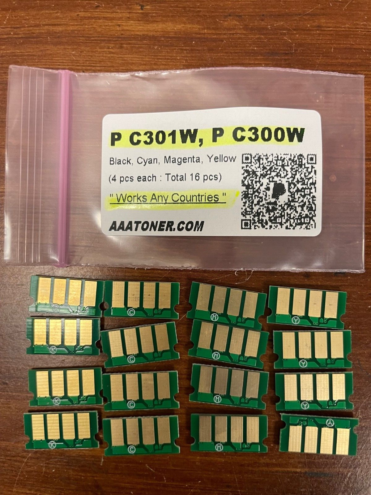 16 pcs Toner Chips for Ricoh PC301, P C301W, P C300W Color Laser Printer Refill