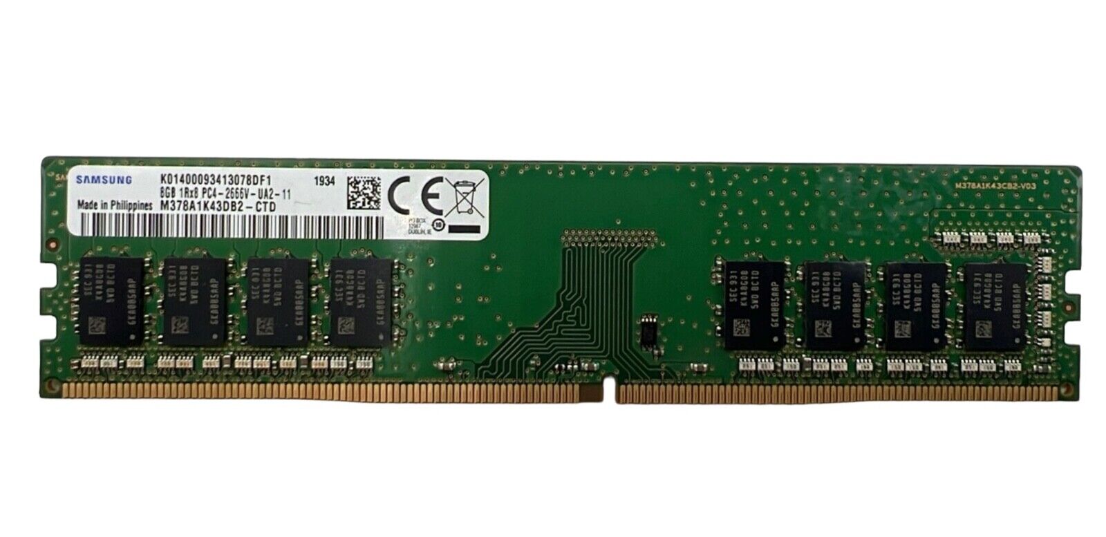 Samsung 8GB (1x8GB) PC4-21300 DDR4-2666V RAM Desktop SDRAM M378A1K43DB2-CTD