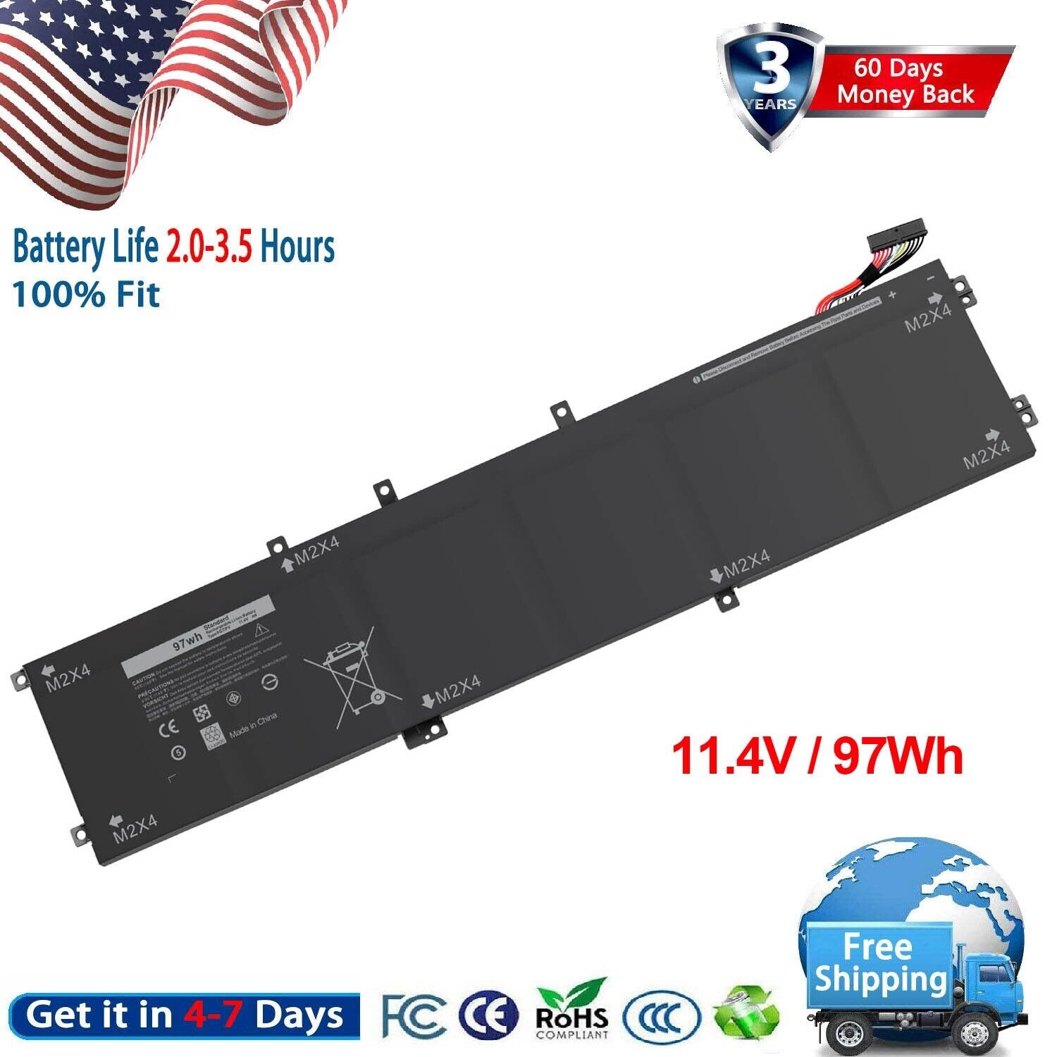 Battery For Dell XPS 15 9570 7590 9560 9550  Precision 5530 5540 5510 5520 6GTPY