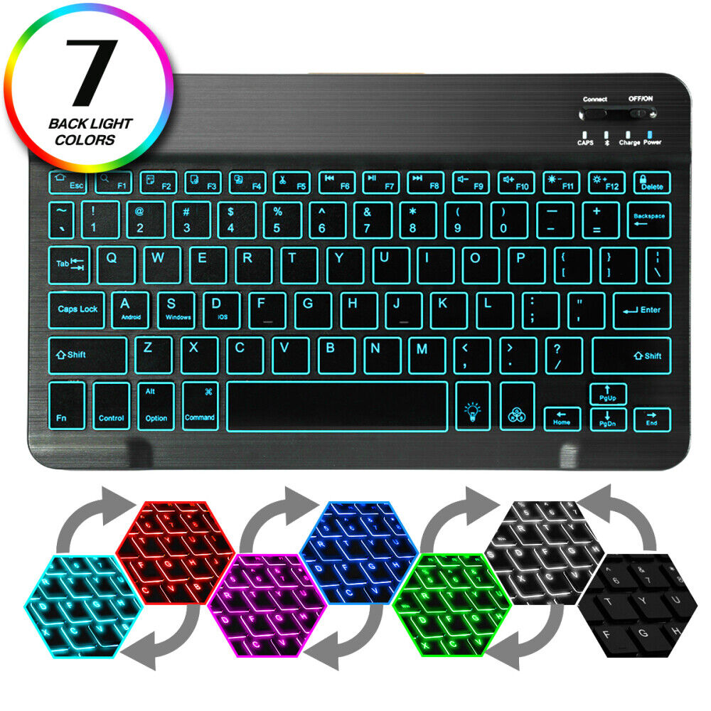 Rechargeable LED Wireless Bluetooth Keyboard for MAC iOS Android PC iPad Tablet