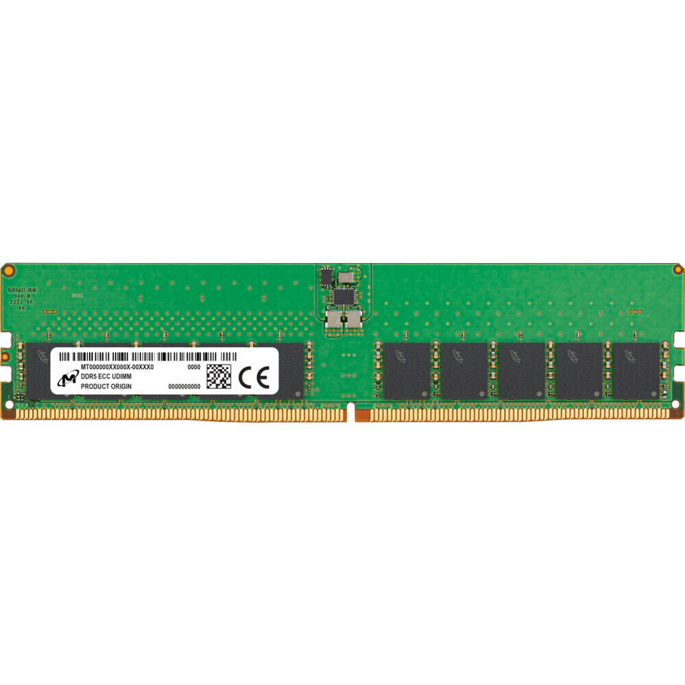 Micron 32GB DDR5 4800MHz ECC UDIMM 2Rx8 Retail - MTC20C2085S1EC48BA1R