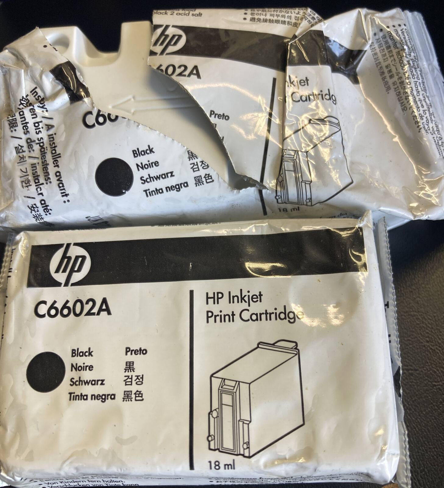 Genuine OEM HP C6602A Standard Black Ink Cartridge Open New Lot 2