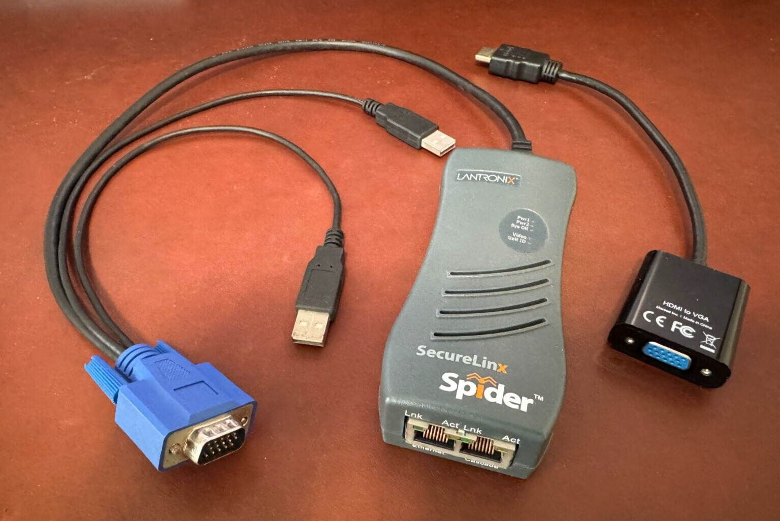 Lantronix SLS200 SecureLinx Spider Standalone KVM over IP Dongle (USB & VGA)