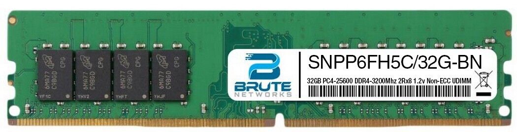 SNPP6FH5C/32G - Dell Compatible 32GB DDR4-3200Mhz 2Rx8 1.2v Non-ECC UDIMM