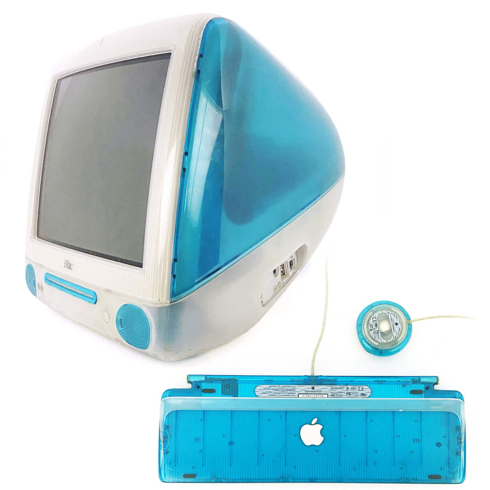 Apple iMac G3 Blueberry M5521, 350MHz 6GB HD 64MB Ram, 1999 Vtg Working