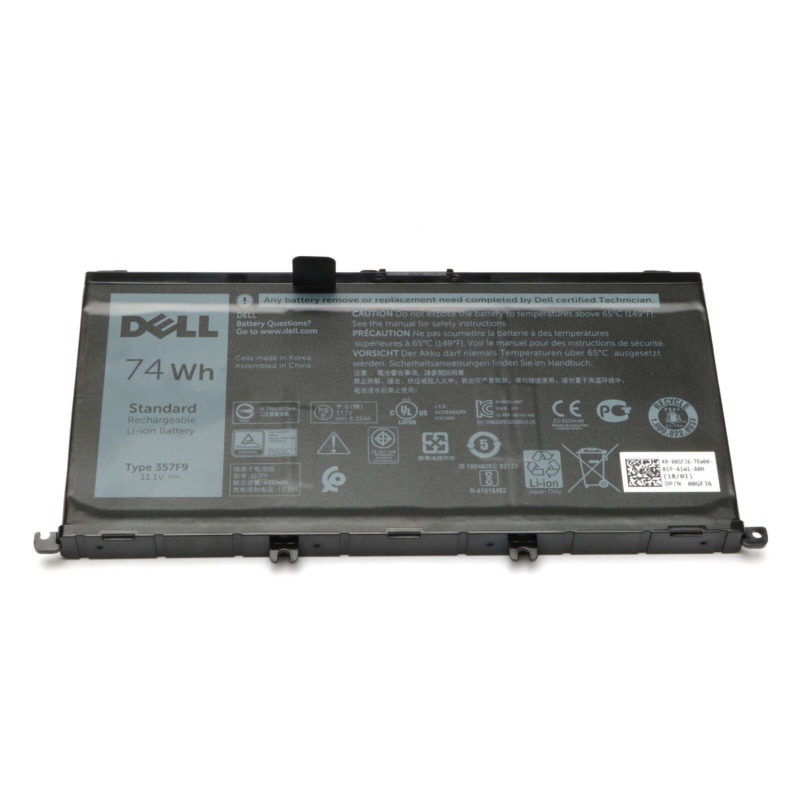 NEW OEM 74Wh 357F9 Battery Compatible With Dell Inspiron 15 5576 5577 7566 7567