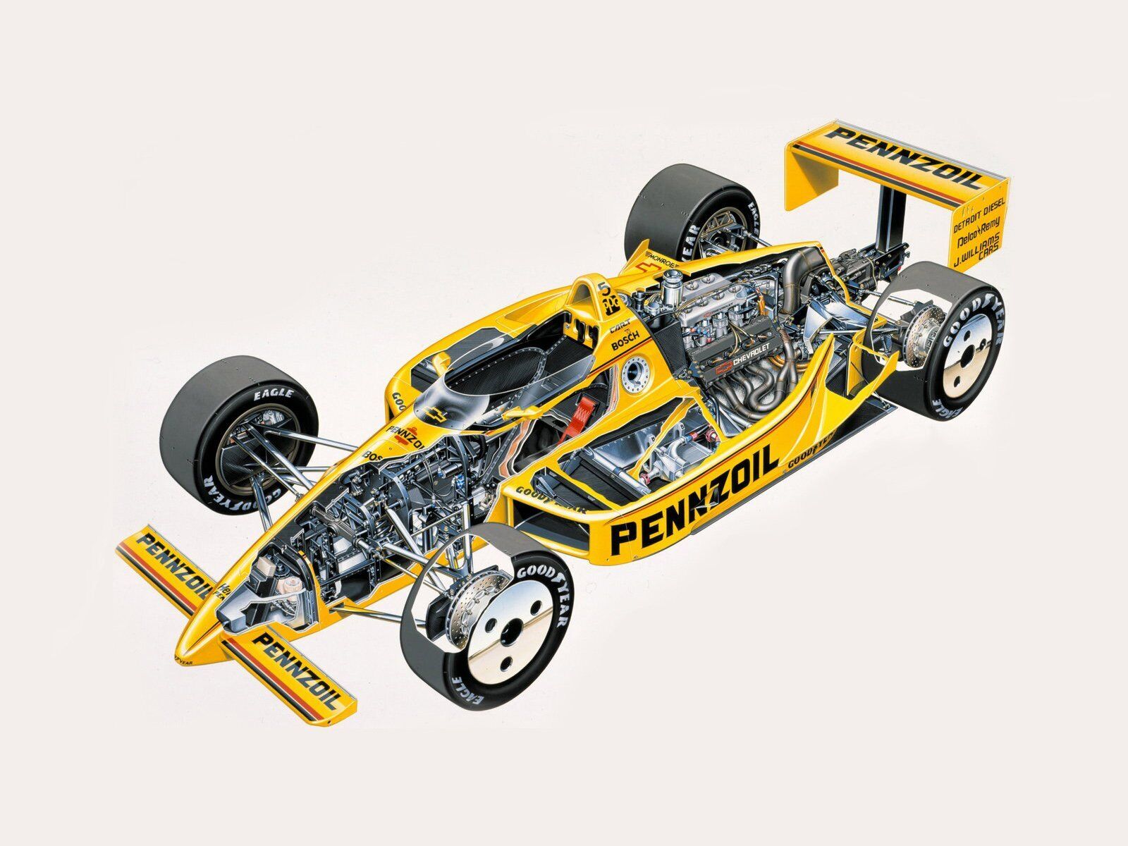 Cars 1988 penske pc17 formula f 1 race racing interior Gaming Desk Mat