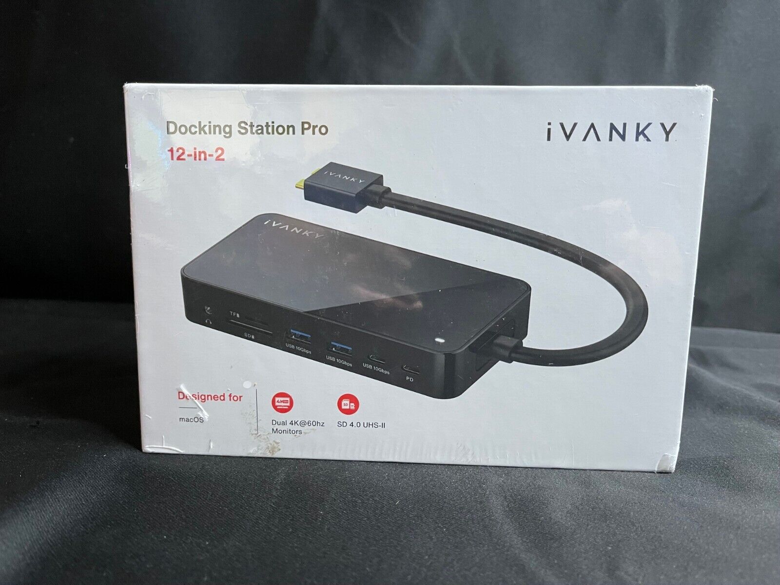 iVanky VCD08 Black 12 In 2 Dual 4K Monitor MacBook Docking Station
