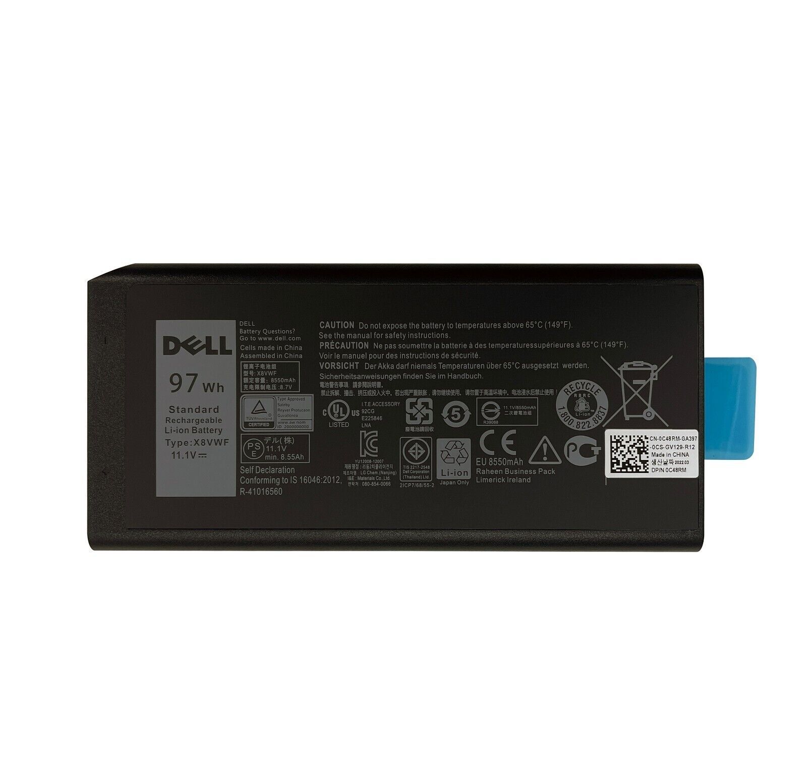 Genuine 97Wh X8VWF Battery For Dell Latitude 14 5404 7404 5414 7414 E5404 E7404