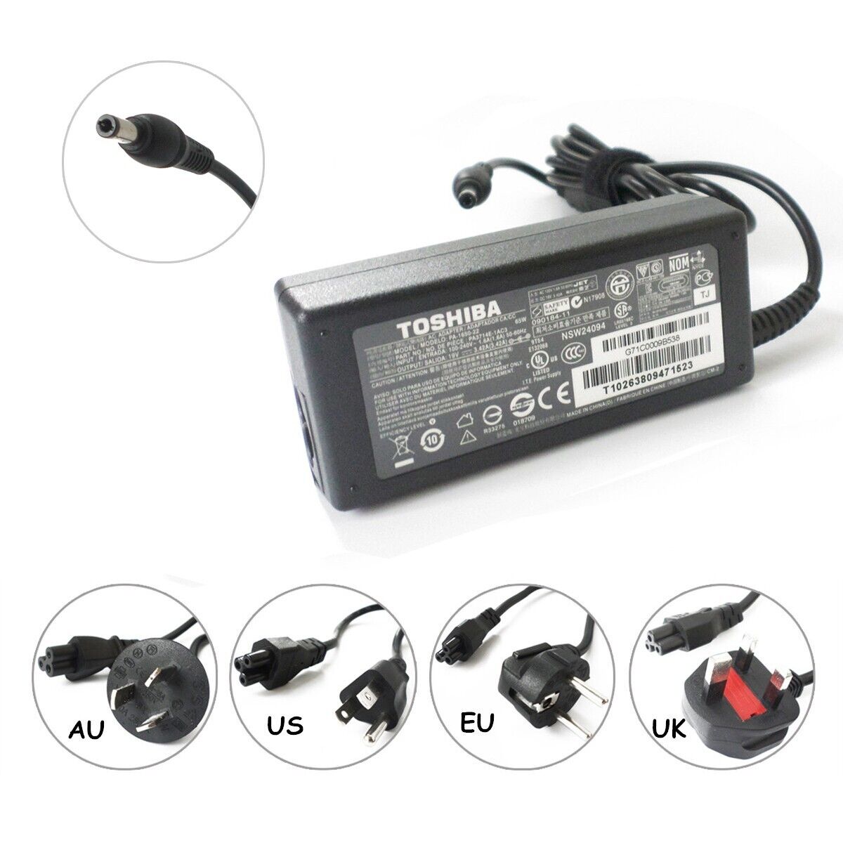 Genuine AC Adapter For Toshiba PA-1900-23 PA3516U-1ACA PA3165U-1ACA PA3516E-1AC3