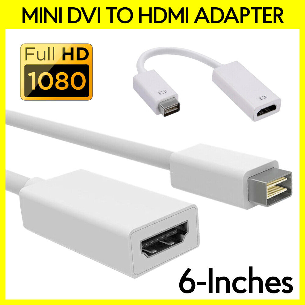 Mini DVI to HDMI Adapter Video Cable Connector Converter for iMac Macbook