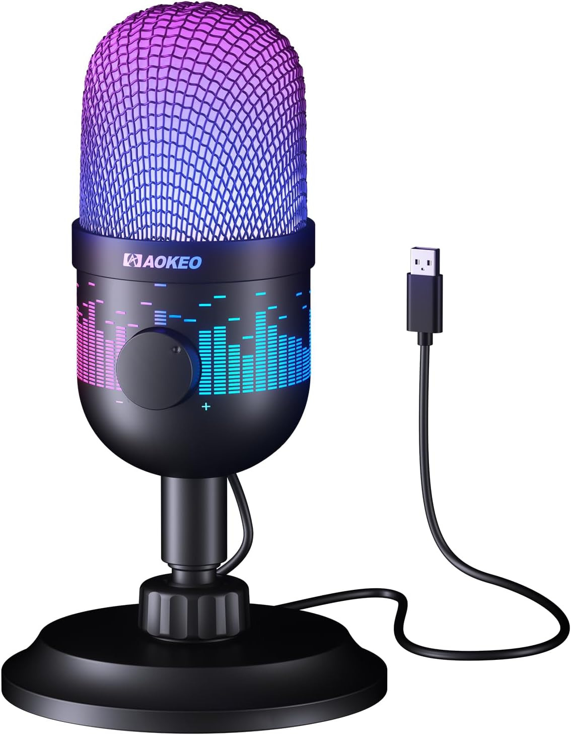 Aokeo Gaming Microphone, USB Computer Microphone for PC, Mac, PS4/5, Condenser