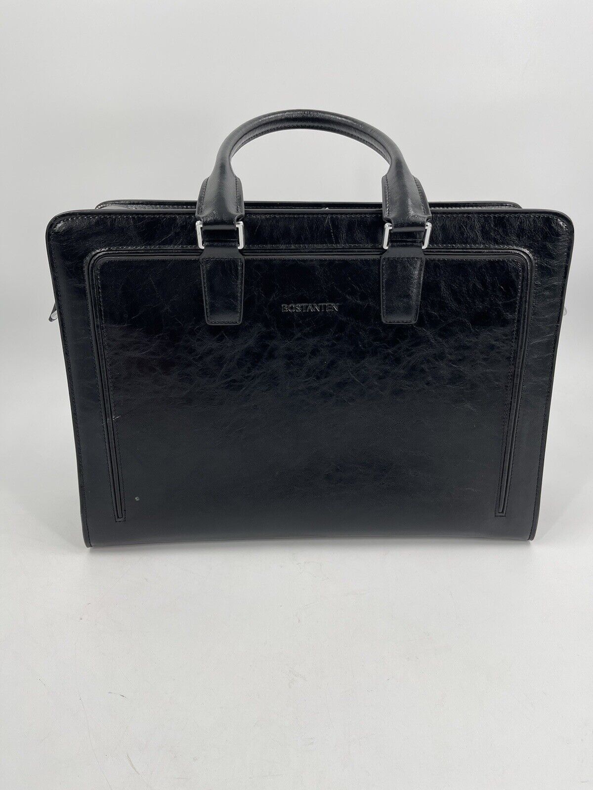 BOSTANTEN Briefcase for Black Leather Laptop Bag Good Overall Condition