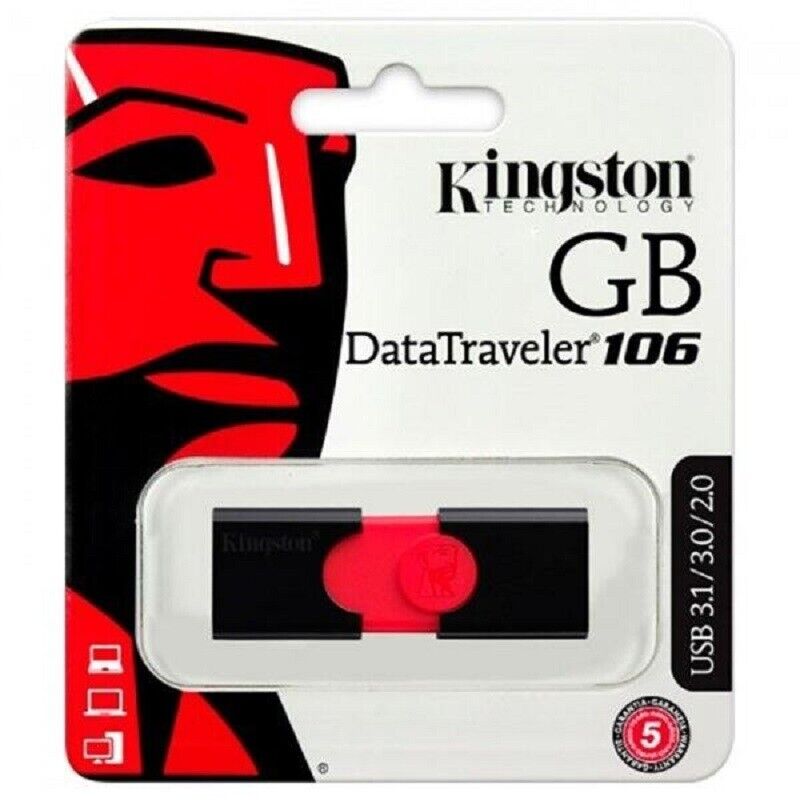 New Sealed Genuine Kingston 64GB flash drive USB 3.1/3.0/2.0 DT106/64GB