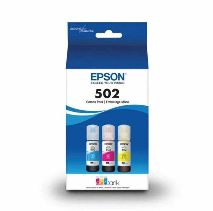 EPSON T502 EcoTank Genuine Ink Ultra-High Capacity Bottle Color Combo Exp. 2027