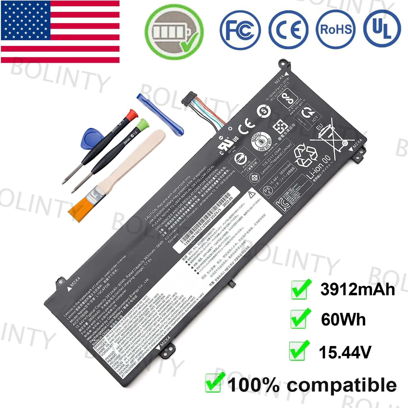 L19M4PDB L19C4PDB Battery for Lenovo ThinkBook 14s Yoga ITL 14 15 G2 G3 G4 ARE