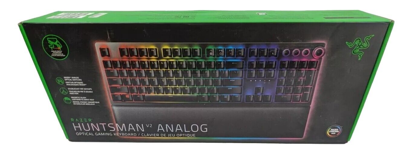 Razer Huntsman V2 Wired Analog Optical Gaming Keyboard RZ03-0361 +Wrist Rest IOB