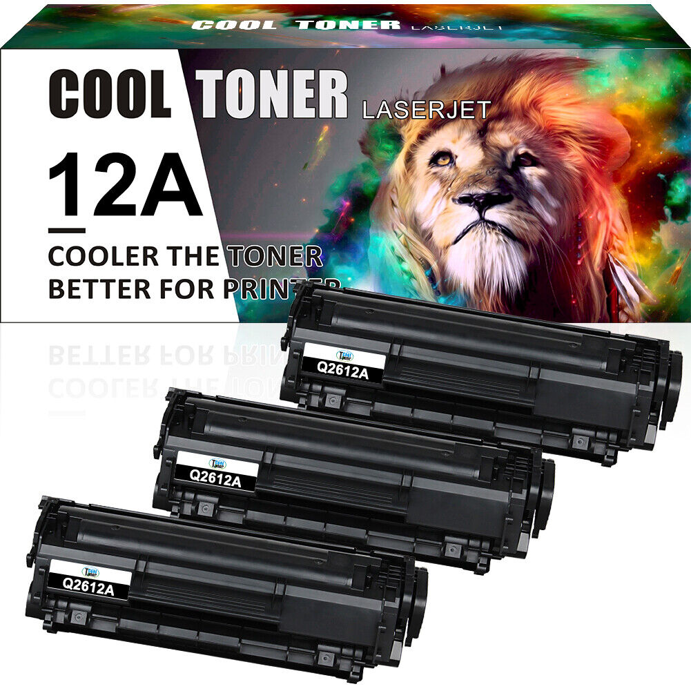 3PK Q2612A 12A Toner Cartridge Compatible For HP LaserJet 3030 3050 3052 printer