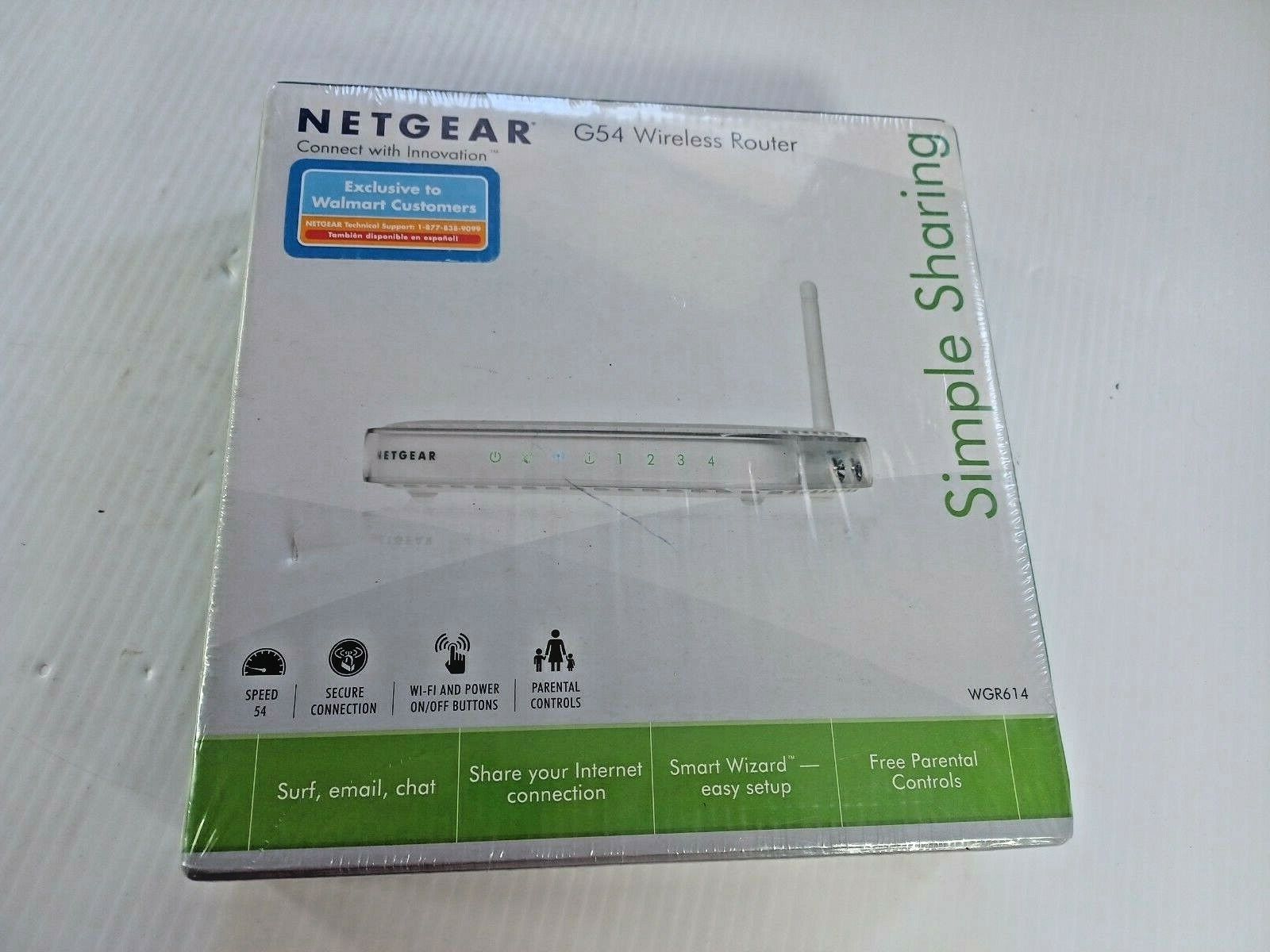 Netgear WGR614v10 54 Mbps 4-Port 10/100 Wireless N Router SEALED box