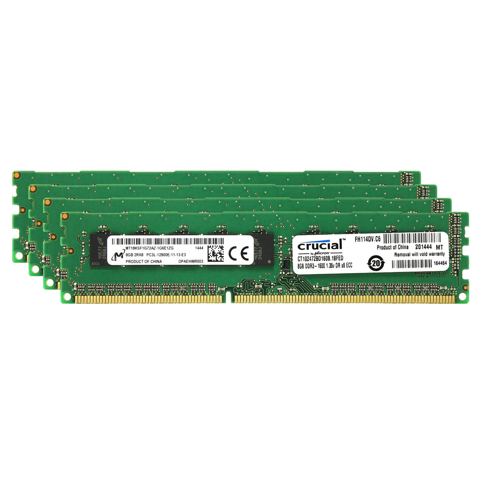 Crucial 32GB(4 x 8GB)KIT 1600MHz DDR3L  ECC UDIMM Server Memory CT102472BD160B