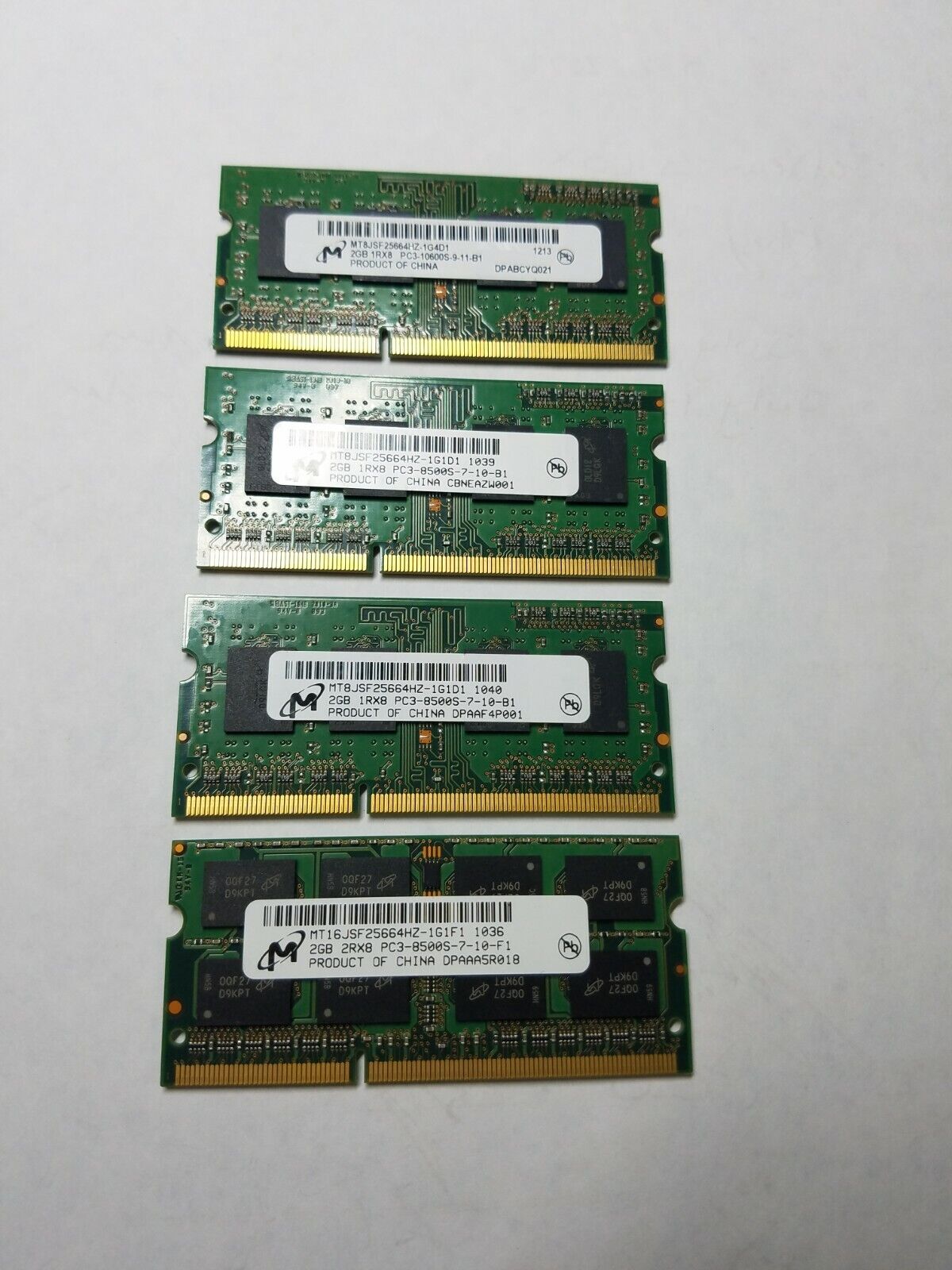 Micron 3GB PC3-8500s RAM Sticks 4 Pack