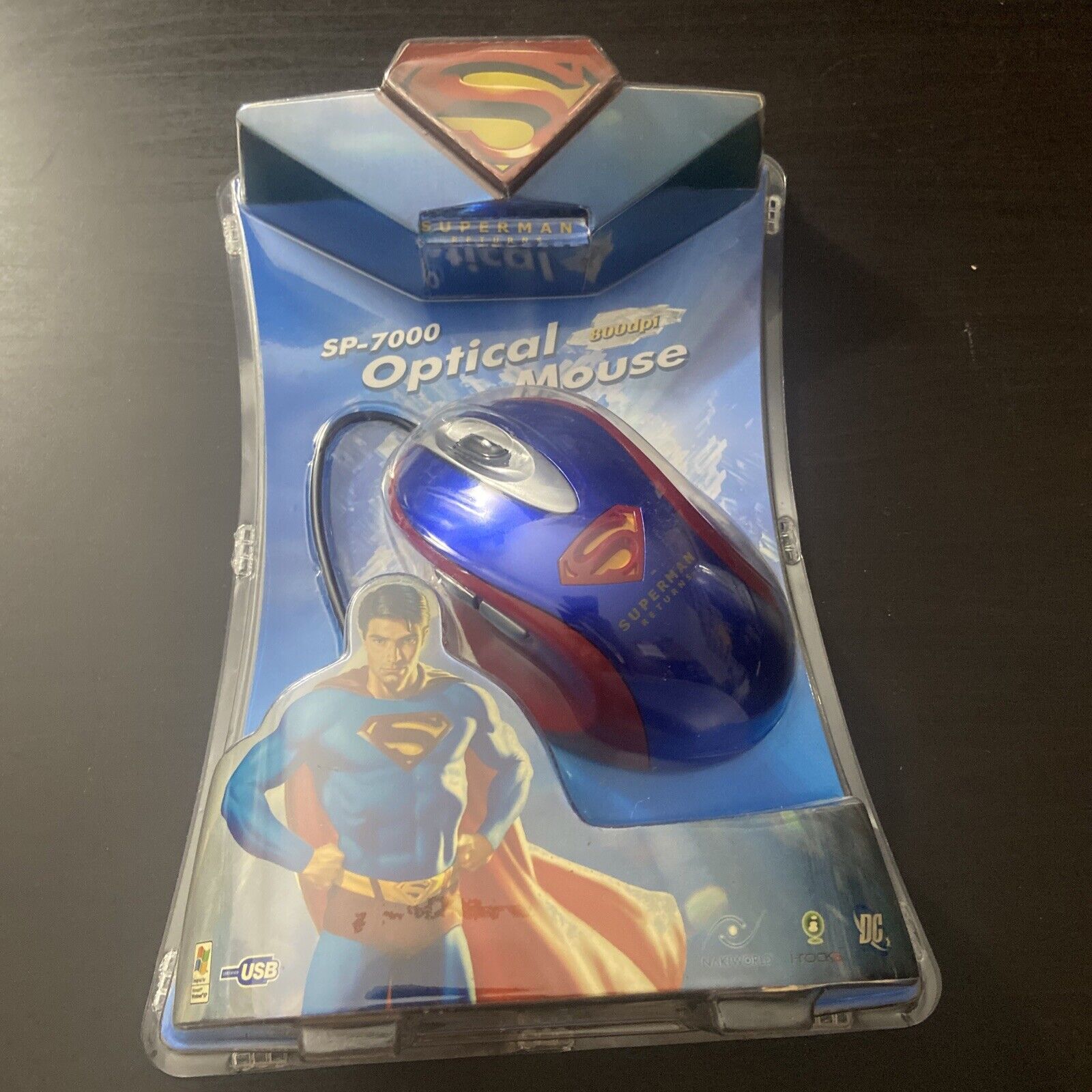 New SP-7000 DC Superman Returns Optical Wired Mouse 800dpi