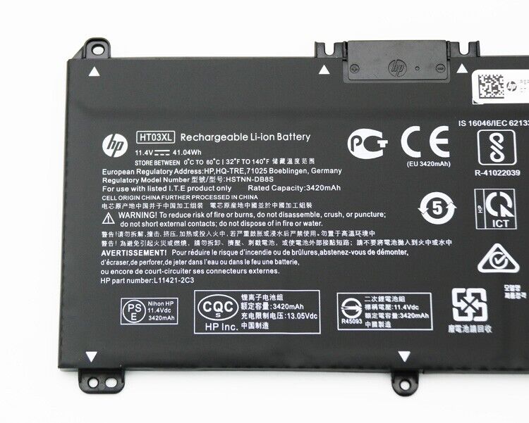 Genuine 41.04Wh HT03XL Battery for HP Pavilion L11119-855 L11421-421 HSTNN-LB8M