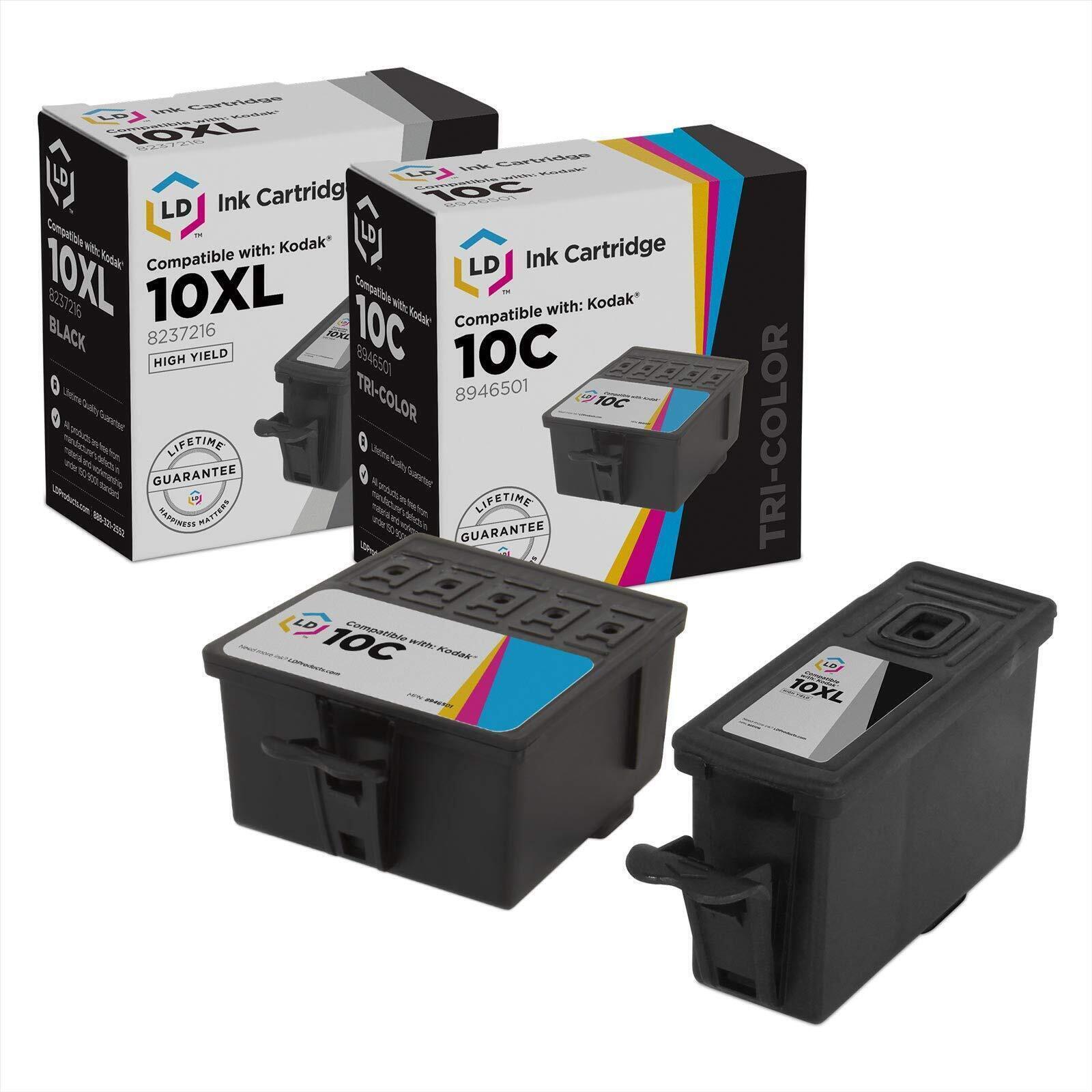 LD For Kodak #10XL 2pk Ink 8237216 HY Black 8946501 Color Cartridge