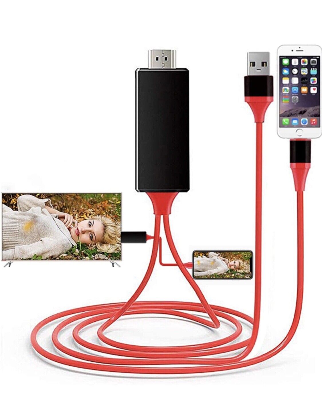Lighnting Cable to HDMI, HD TV Cable for Iphone,Ipad Mini Video Adapte
