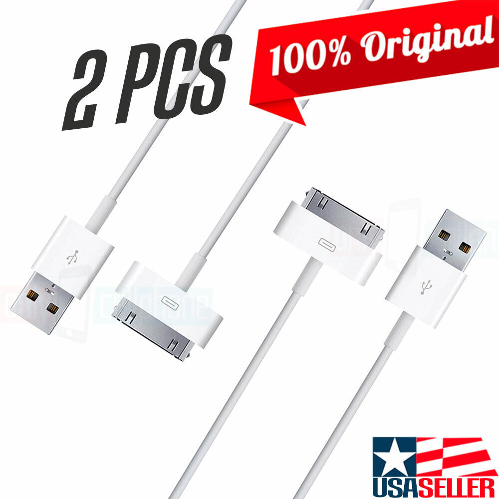 Lot of 2 Original USB to Apple 30-Pin Data Sync/Charger Cable for iPad 2nd Gen