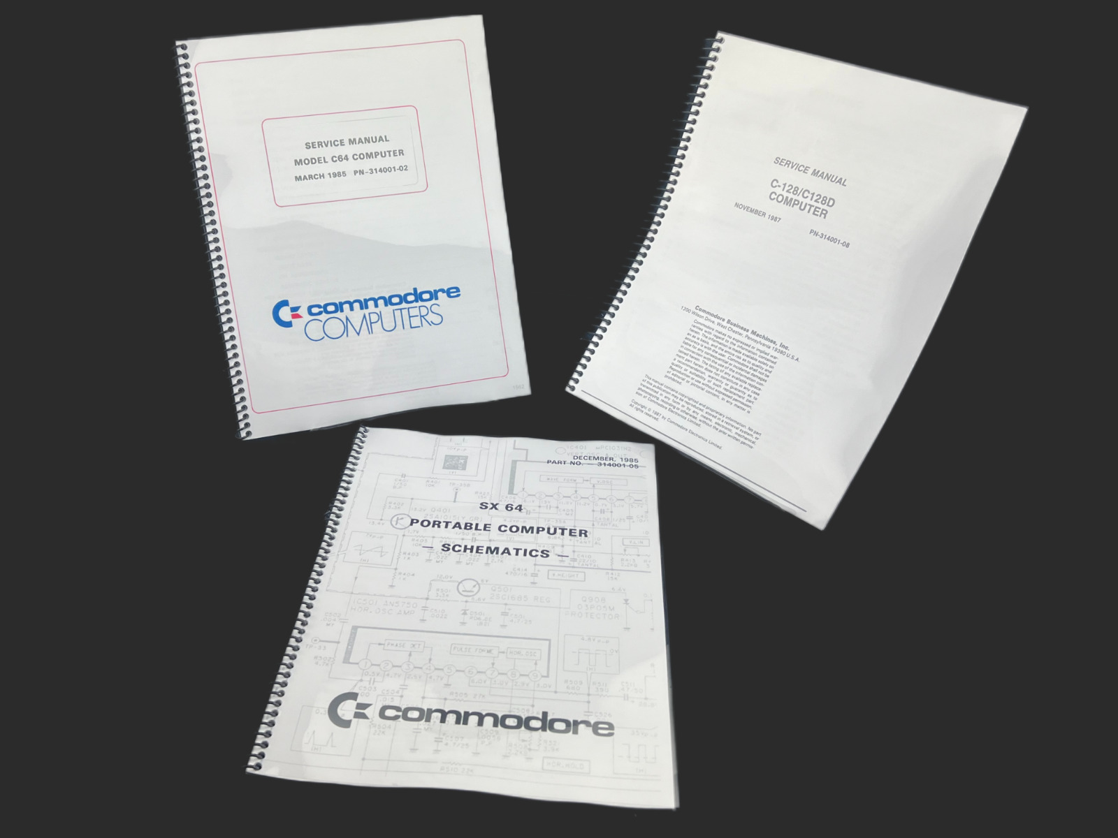 Commodore C 64 Service & Diagnostic & SX 64 Schematics & C 128D Service Bundle