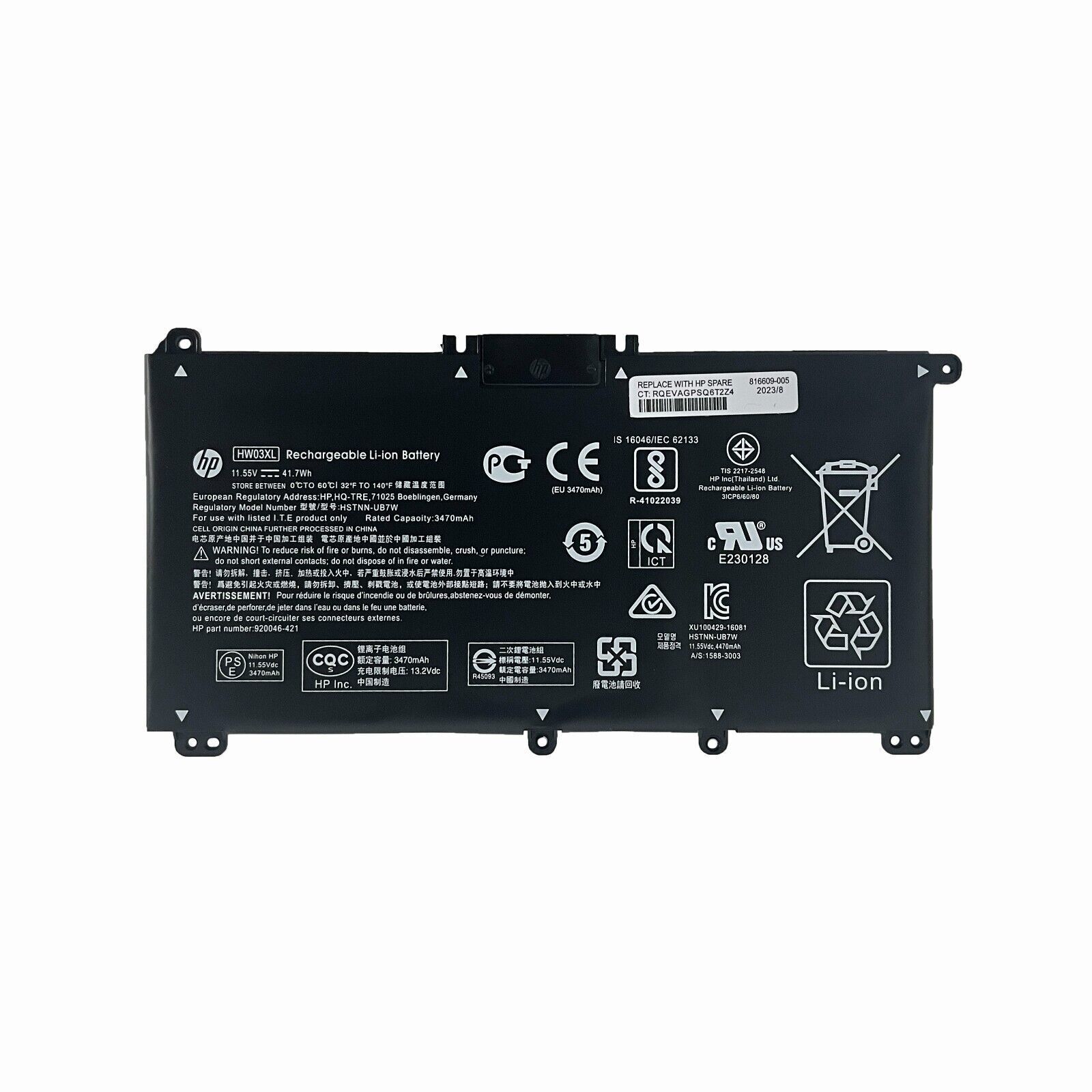 OEM Genuine 41.7Wh HW03XL Battery for HP Laptop 17-CN 17-CP Pavilion 15-EG 15-EH