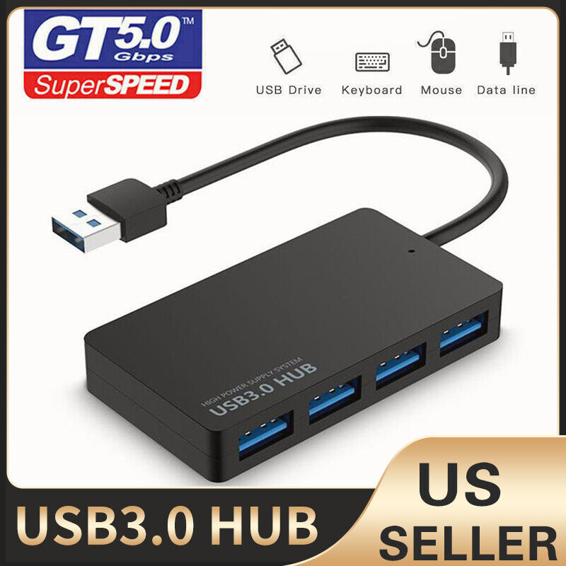 USB 3.0 Multi HUB Charging 4 Port Adapter High Speed Expansion For Macbook Pro