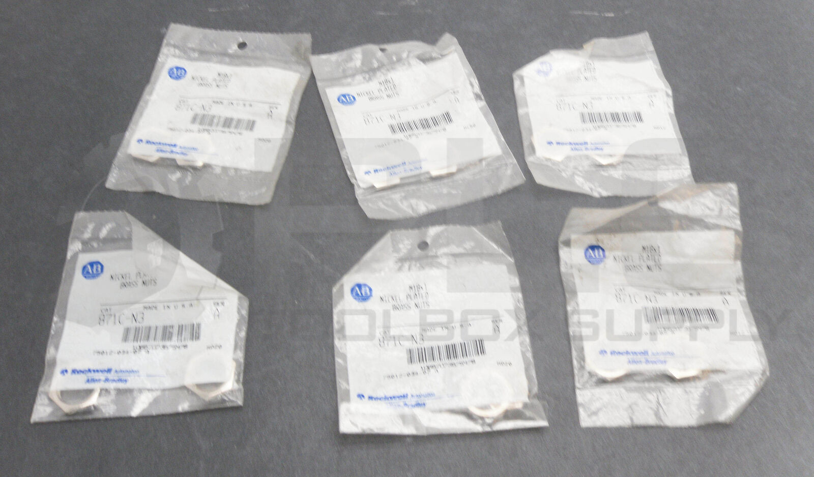LOT OF 6 SEALED NEW ALLEN BRADLEY 871C-N3 /A NICKLE PLATED BRASS NUTS M18X1