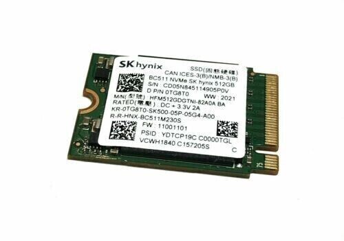 SK HYNIX 512GB NVMe PCIe M.2 2230 2hfm512gdgtni