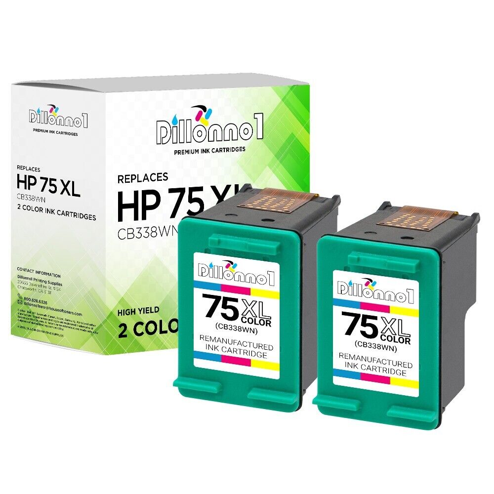 2PK for HP 75XL Ink for HP Photosmart C5225 C5240 C5250 C5280 C5290 C5500 C5540