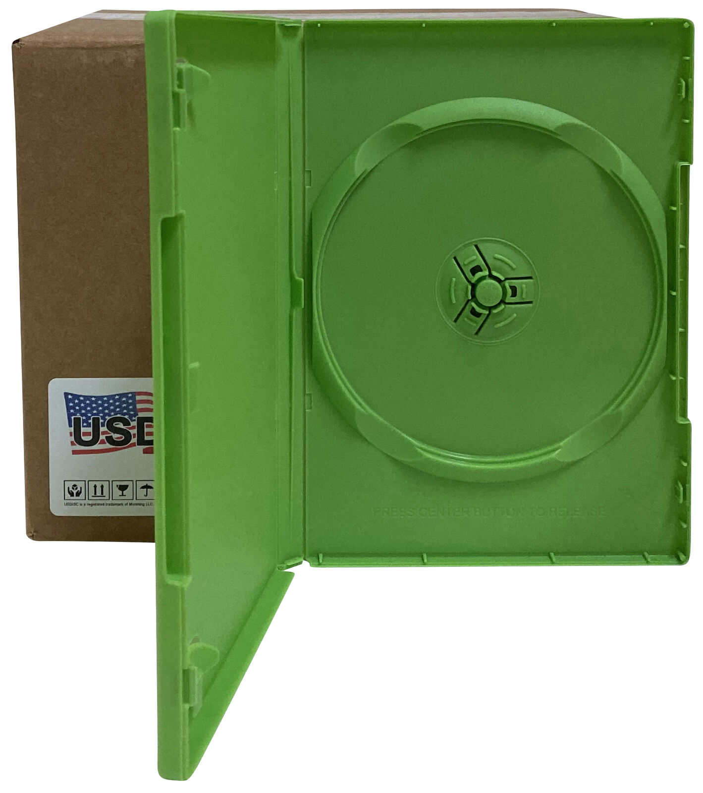 USDISC DVD Cases Standard 14mm Premium, Single 1 Disc (Green) Lot