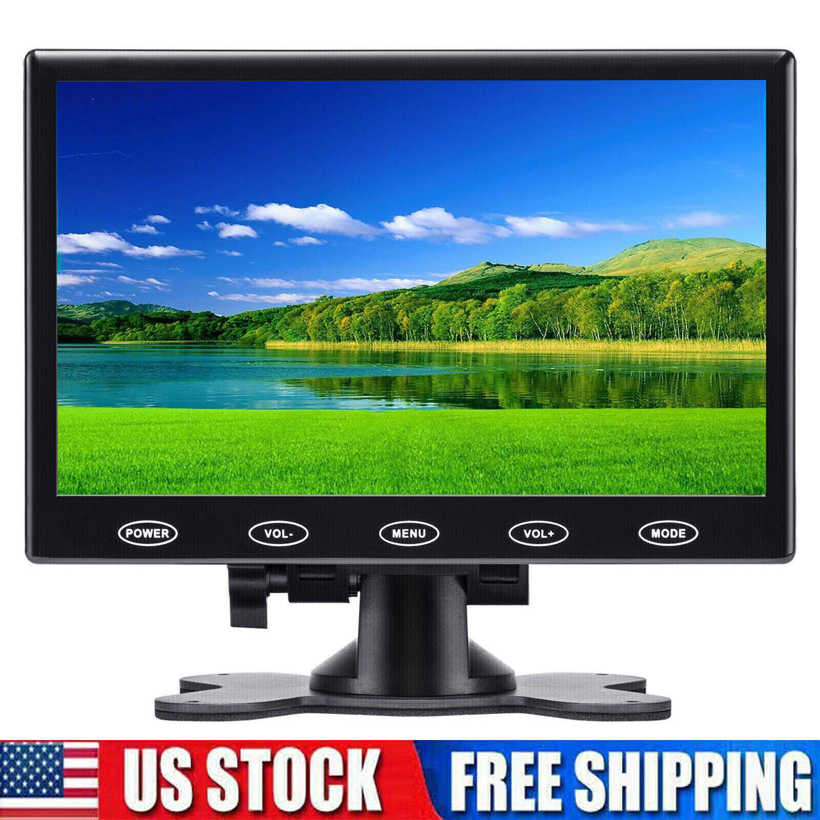 US-7\'\' Portable Small Monitor HDMI LCD Screen for PC/TV/Security System VGA