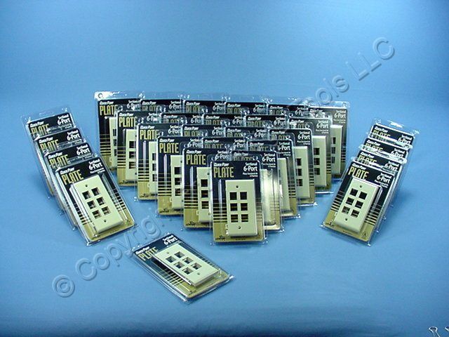 30 New Leviton 1-Gang Ivory Quickport 6-Port Sectional Wallplate Covers 40816-I