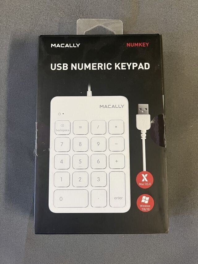 Macally Numeric Keypad * for Mac or Windows, USB, white color