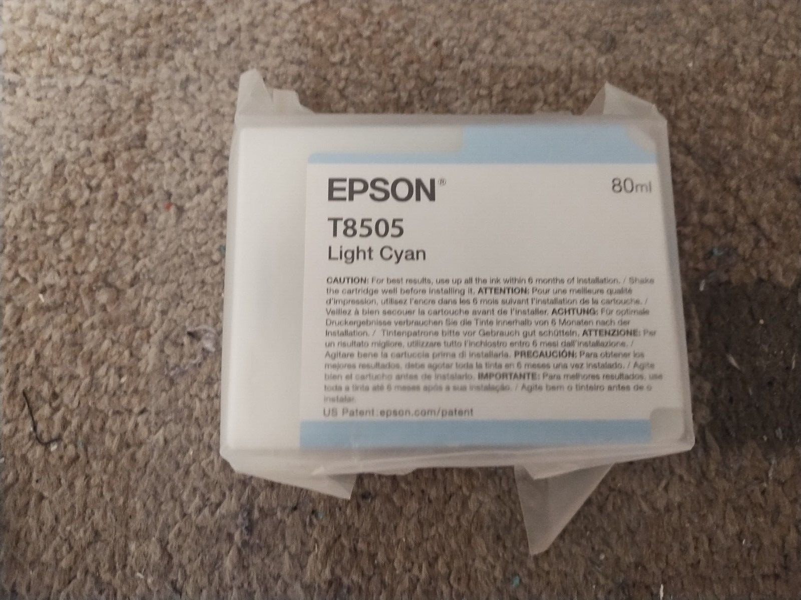 2019 Genuine Epson Light Cyan Ink Cartridge T8505 SureColor SC-P800 80ml Sealed