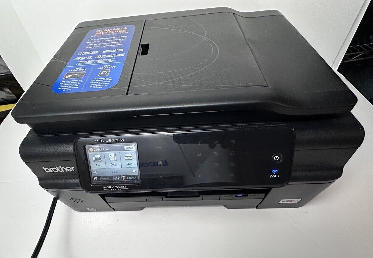 Brother MFC-J870DW All-In-One Inkjet Printer Great Working Condition.