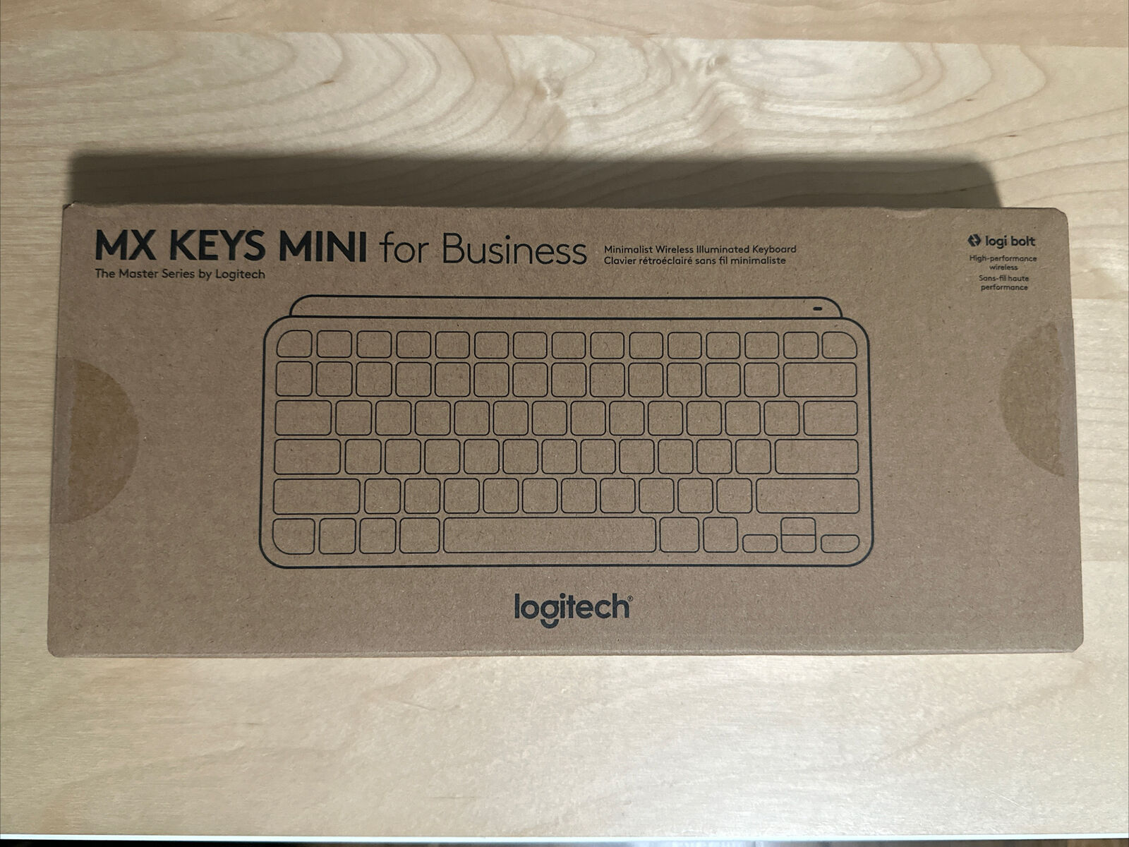 Logitech MX Keys Mini for Business Pale Grey Brown Box 920010595, with Logi Bolt